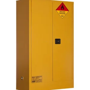 Organic Peroxide Storage Cabinet 100L 2 Doors 3 Shelves - Yellow